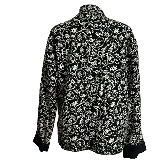 ITF Reversible Jacket Small to Medium Black White Button Front Pockets Cotton - Picture 4 of 12